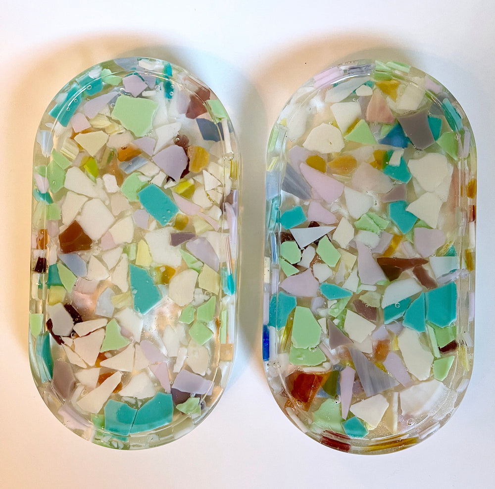 Recycled Glass Resin Coaster (Double)