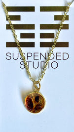 Amber and Gold Recycled Glass Necklace (Small)