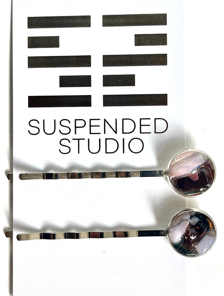 
            
                Cargar imagen en el visor de la galería, Purple and Silver Recycled Glass Hairpins
            
        