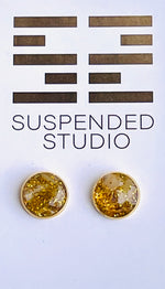 Mixed Yellow and Gold Sparkly Recycled Glass Earrings